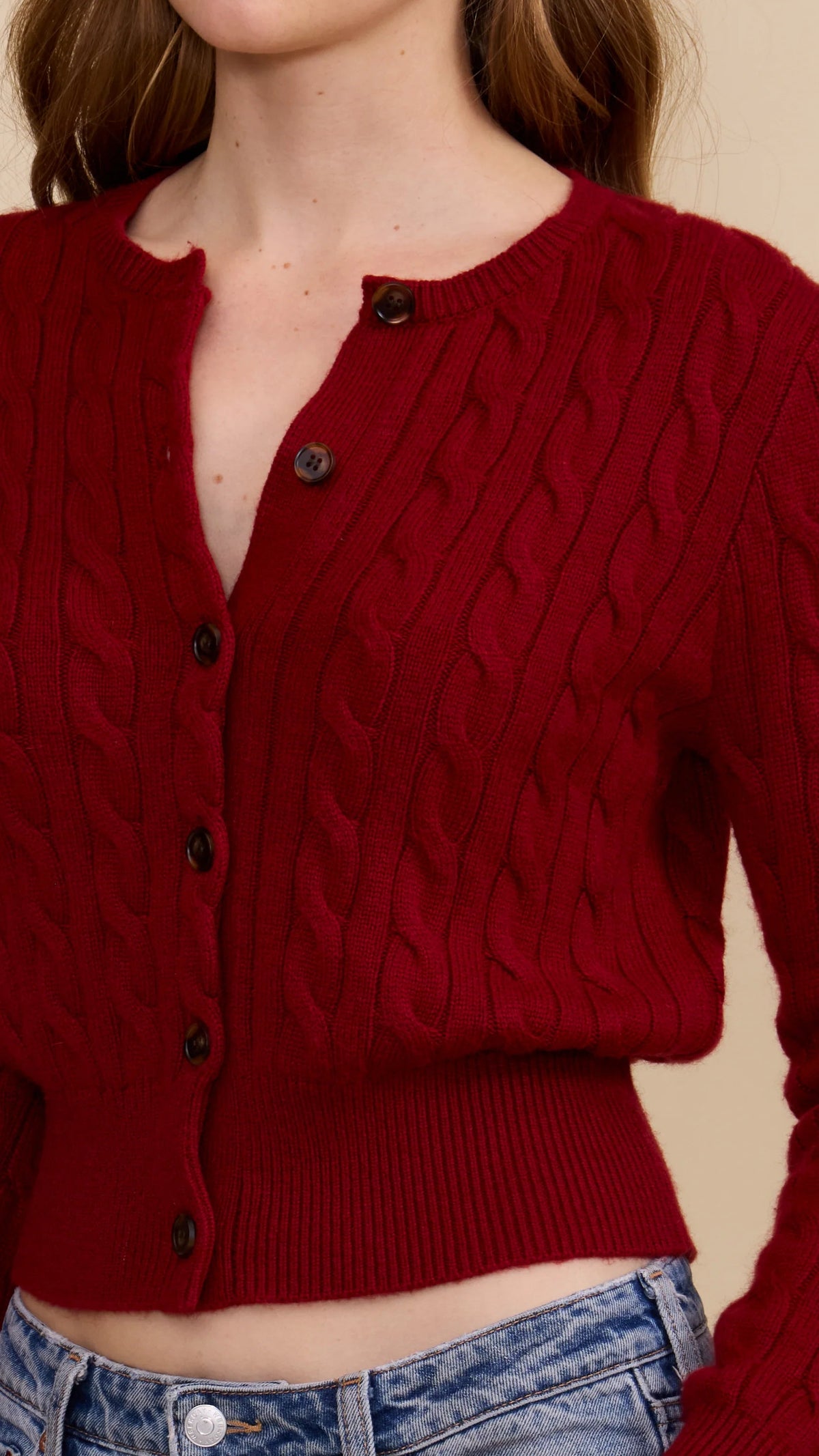DELIA CABLE KNIT CARDI