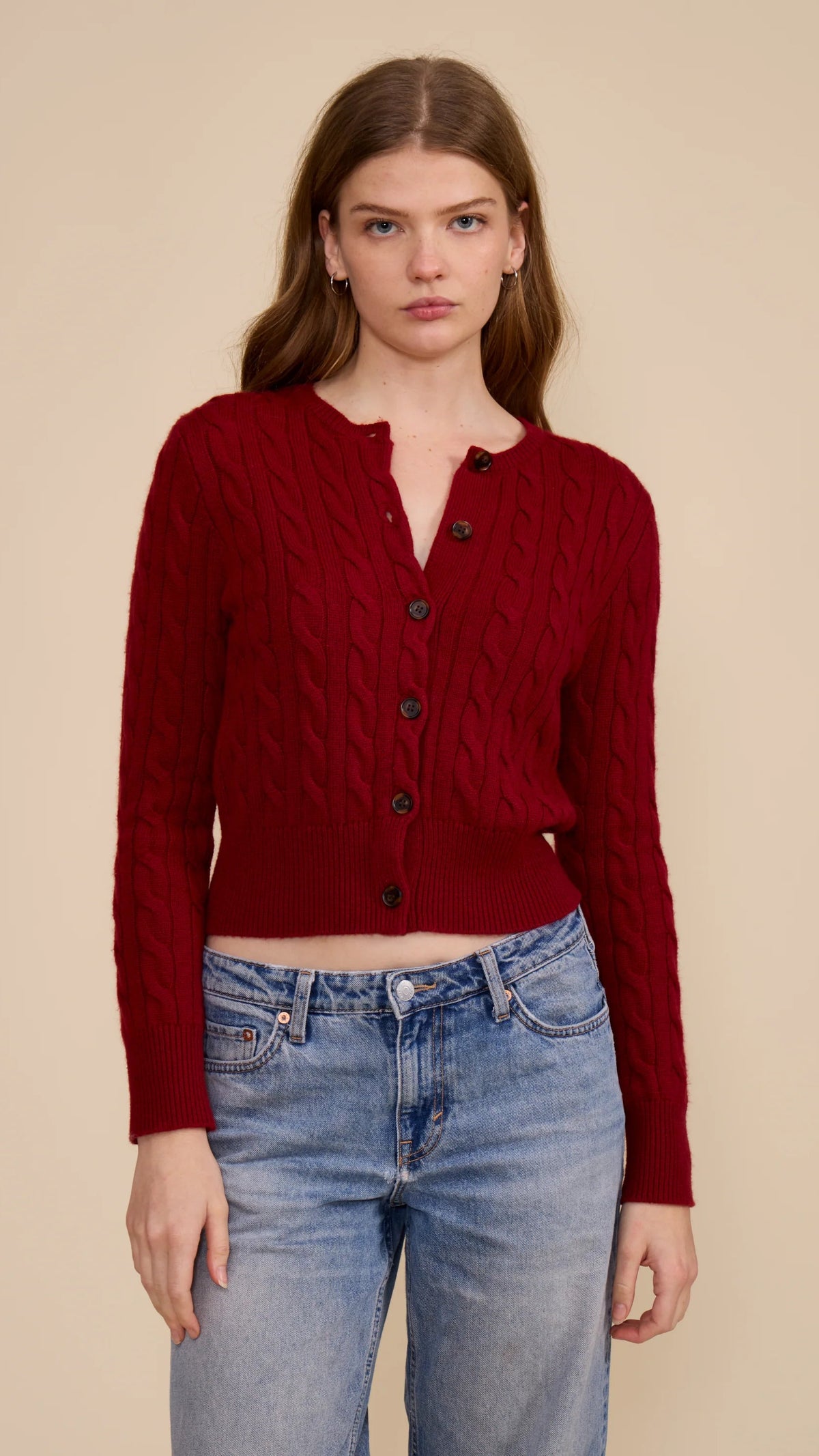 DELIA CABLE KNIT CARDI